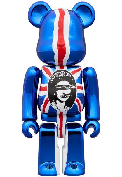 Medicom Toy Bearbrick Sex Pistols "God Save The Queen" Chrome Ver. 400% &amp; 100%