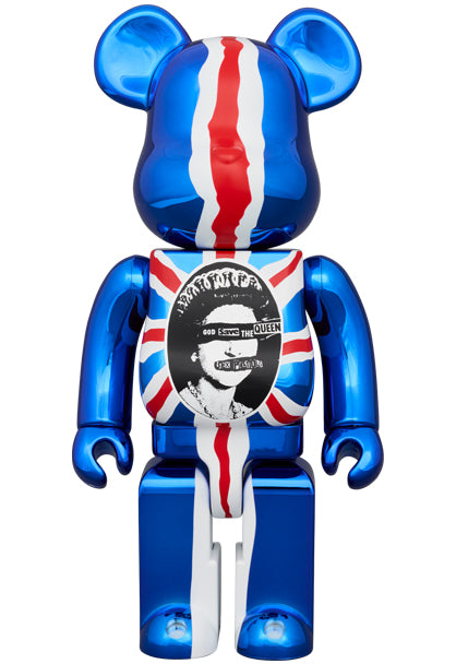 Medicom Toy Bearbrick Sex Pistols "God Save The Queen" Chrome Ver. 400% & 100%
