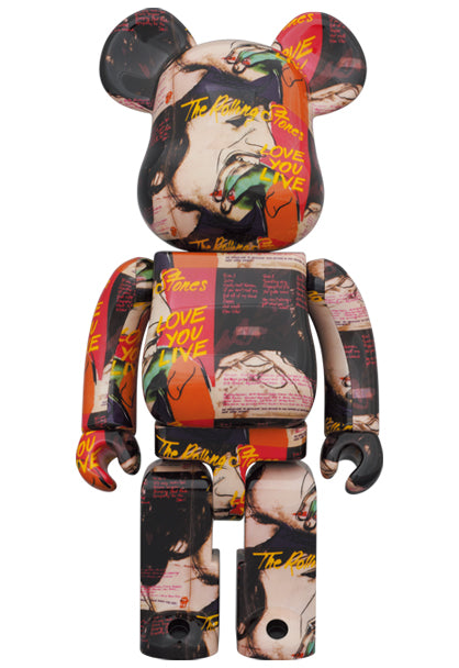 Medicom Toy Bearbrick Andy Warhol × The Rolling Stones “Love You Live” 400% en 100%