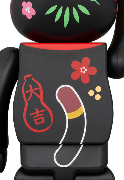 Medicom Toy Bearbrick Cat Invitation Peko-chan Fuku Black 400% &amp; 100%