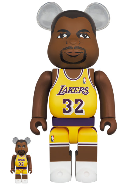 Medicom Toy Bearbrick Magic Johnson Los Angeles Lakers 400% & 100%