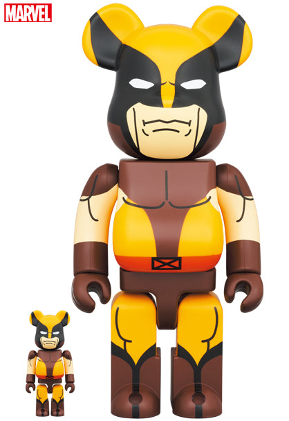 Medicom Toy Bearbrick Marvel X-Men Wolverine Brown Ver. 400% & 100%