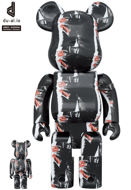 Medicom Speelgoed Bearbrick Andy Warhol × The Rolling Stones "Sticky Fingers" 400% &amp; 100%