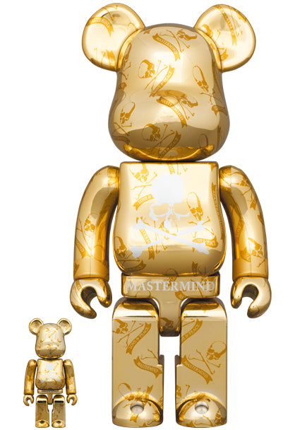 Medicom Toy Bearbrick Mastermind World Gold World Wide Tour 3 in Hong Kong 400% en 100%