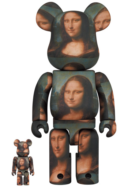 Medicom Toy Bearbrick LEONARD DE VINCI Mona Lisa 400% &amp; 100%