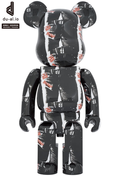 Medicom Toy Bearbrick Andy Warhol × The Rolling Stones "Sticky Fingers" 1000％