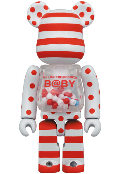 Medicom Toy Bearbrick Mon Premier BE@RBRICK B@BY RED & SILVER CHROME Ver. 100% & 400%
