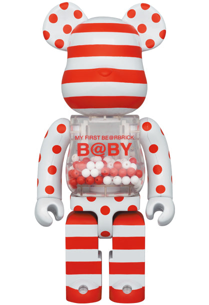 Medicom Toy Bearbrick My First BE@RBRICK B@BY RED &amp; SILVER CHROME Ver. 100% &amp; 400%