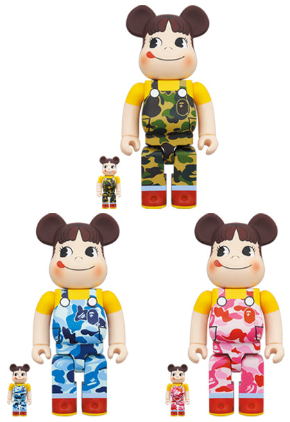 Medicom Toy Bearbrick BAPE(R) Peko-chan Milky Set of 3 100% &amp; 400%