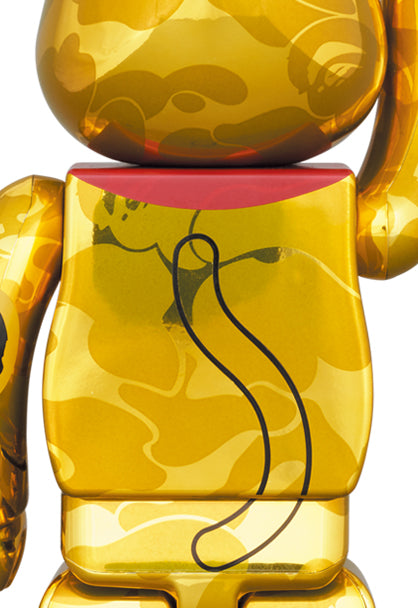 Medicom Toy Bearbrick BAPE(R) Gold Plated Manekineko and Silver Plated Daruma 100% &amp; 400% (4PCS SET)