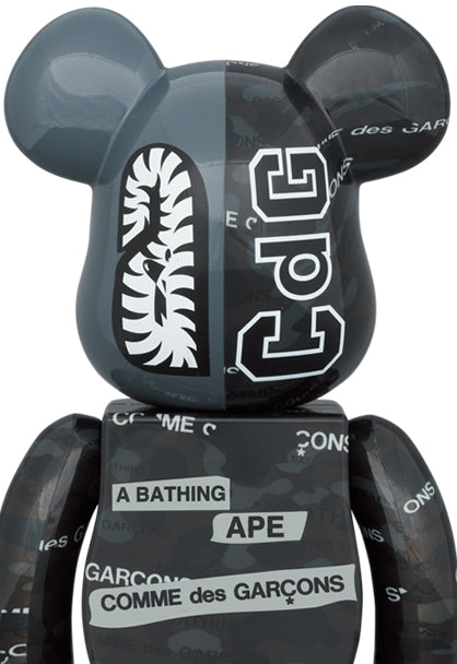 Medicom Toy Bearbrick Bape x Comme des Garçons 400% &amp; 100%