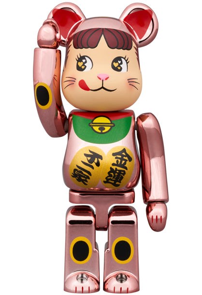 Medicom Toy Bearbrick Chat Peko-chan Money luck Double koban Peach plaqué or rose 400% & 100%