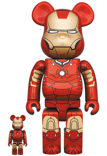 Medicom Speelgoed Bearbrick Iron Man Mark III 400% &amp; 100%