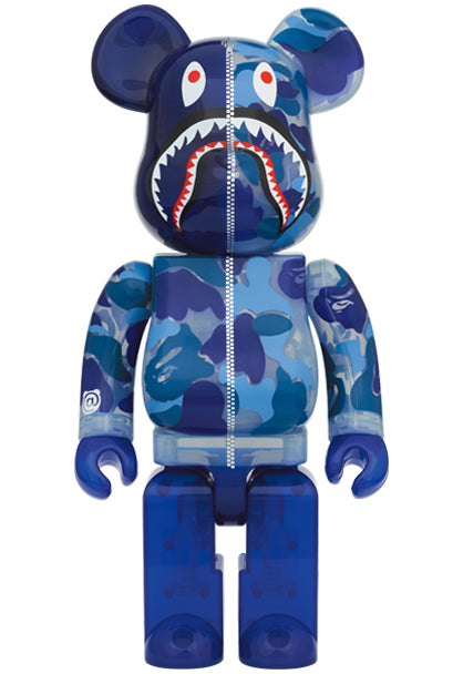 Medicom Toy Bearbrick Bape ABC Camo Shark Blue 400% &amp; 100%