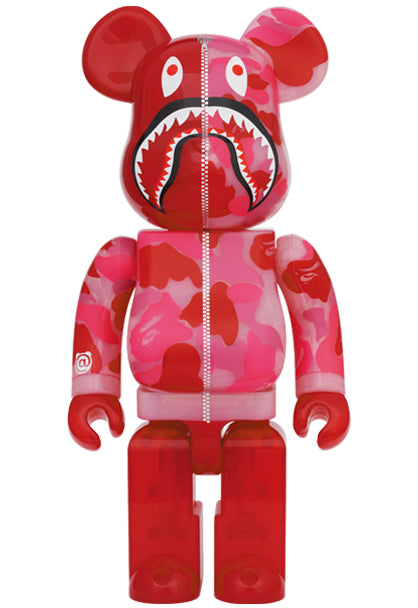 Medicom Toy Bearbrick Bape ABC Camo Shark Pink 400% &amp; 100%
