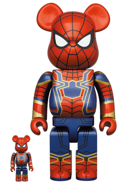 Medicom Speelgoed Bearbrick Iron Spider-Man Avengers Eindspel 400% &amp; 100%