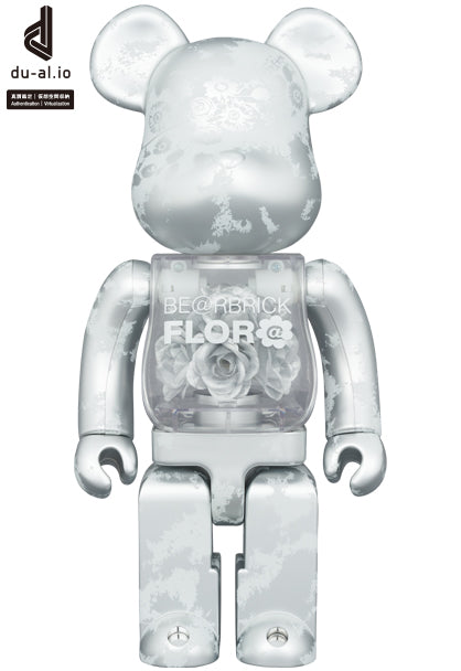 Medicom Toy Bearbrick FLOR@ Silver 400%