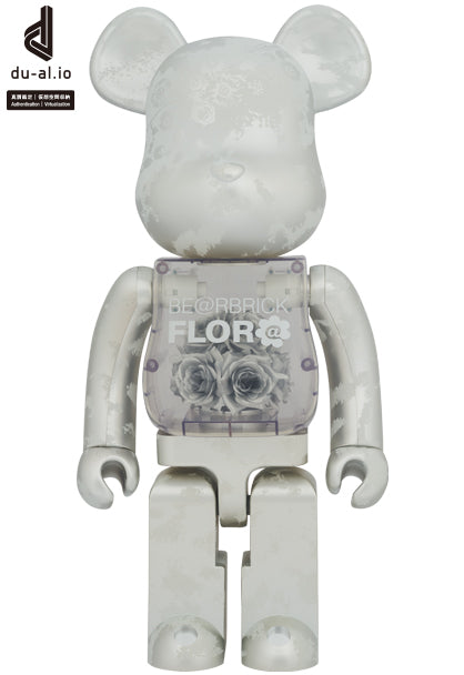 Medicom Toy Bearbrick FLOR@ Silver 1000%