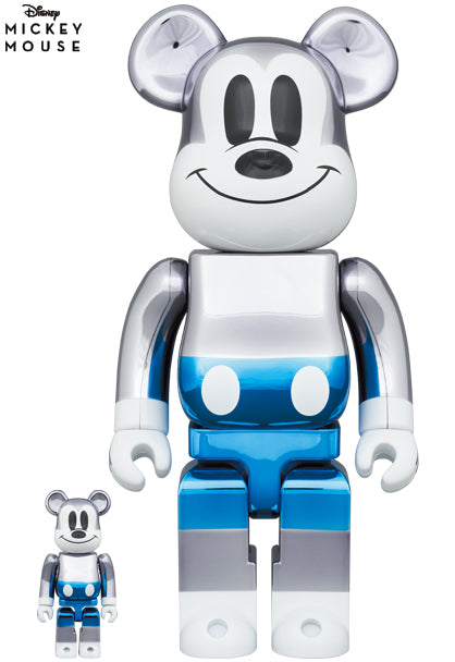 Medicom Speelgoed Bearbrick Fragment Ontwerp Mickey Mouse Blauw Ver. 400% &amp; 100%