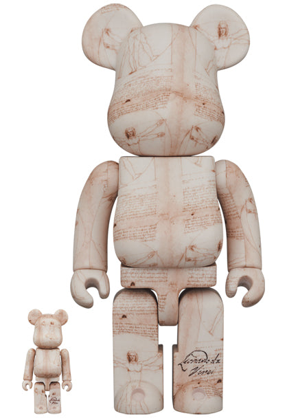 Medicom Toy Bearbrick Leonardo da Vinci Dessin vitruvien du corps humain 400% & 100%