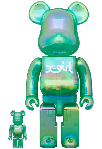 Medicom Toy Bearbrick X-Girl Light Green 400% &amp; 100%