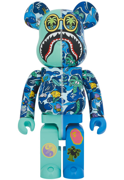Medicom Toy Bearbrick Steven Harrington Bape Shark Blue 1000%