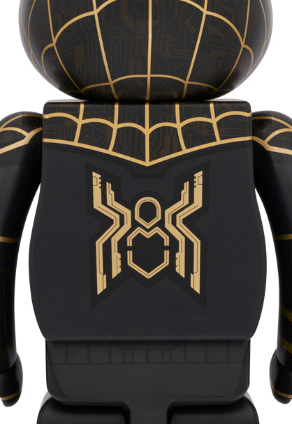 Medicom Toy Bearbrick Spider-Man kostuum zwart en goud 1000%