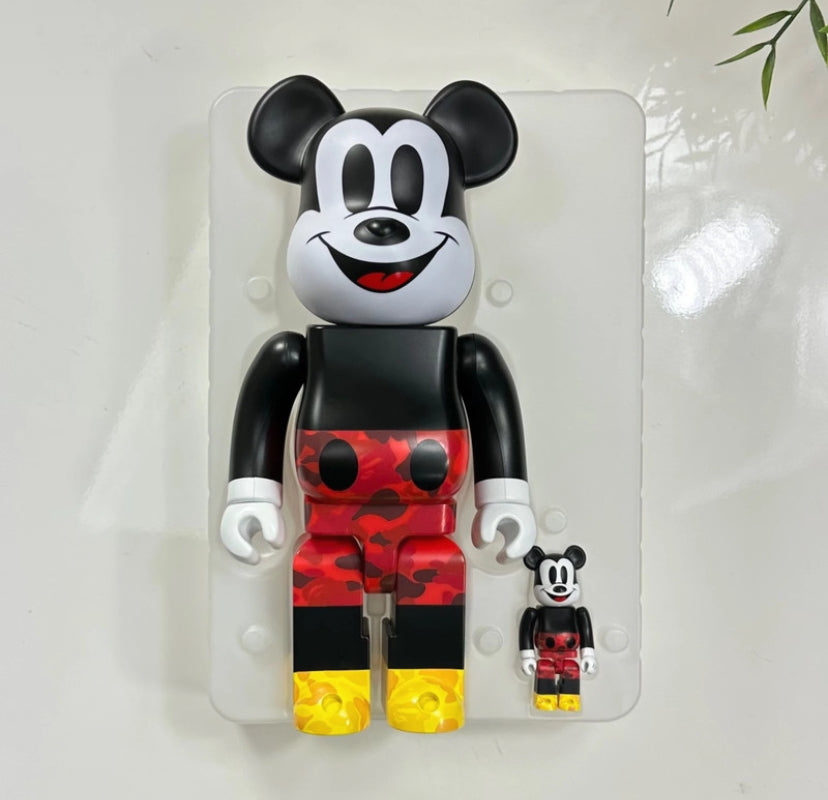 Medicom Toy Bearbrick Bape Mickey Mouse Color Ver. 400% &amp; 100%