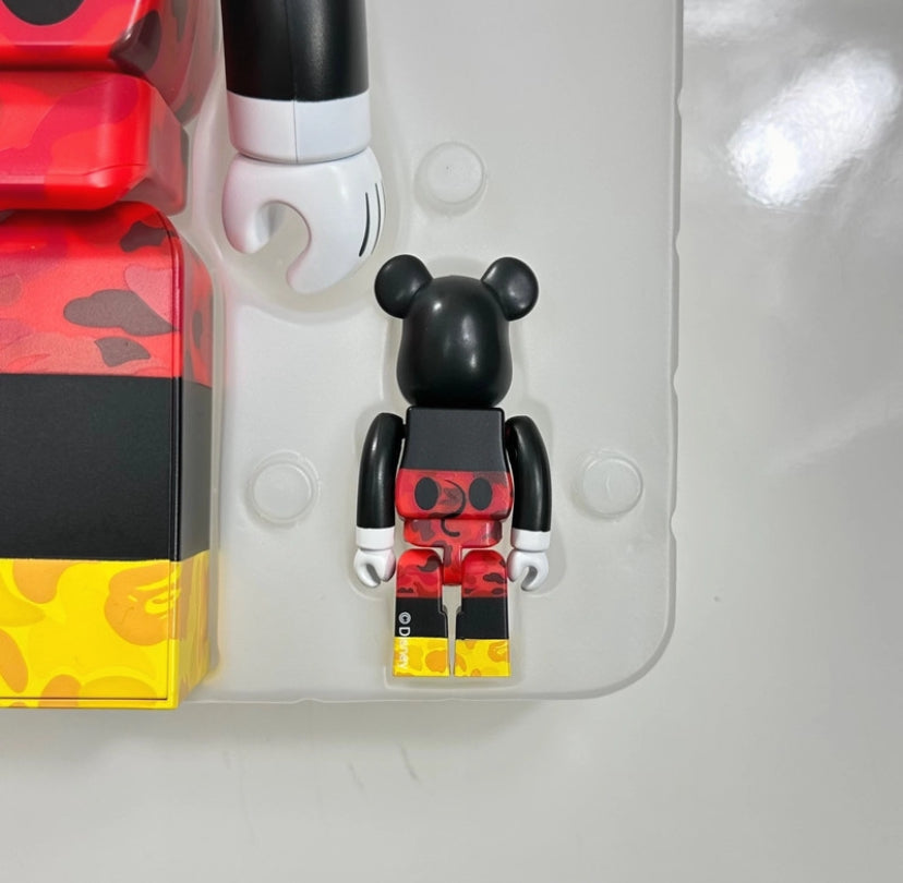 Medicom Toy Bearbrick Bape Mickey Mouse Color Ver. 400% & 100%