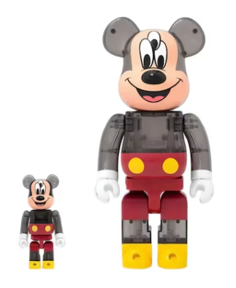 Medicom Toy Bearbrick CLOT x 3125C x Disney Mickey Mouse Three Eyes 400% &amp; 100%